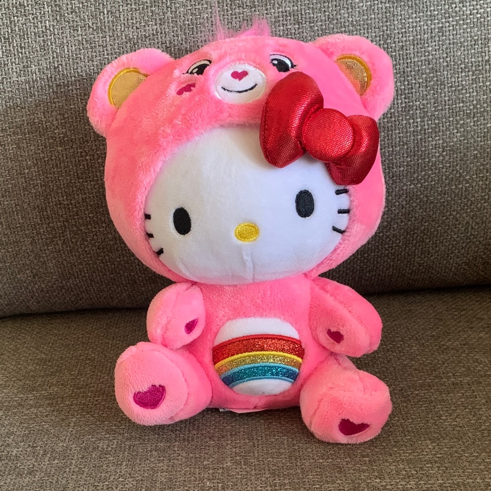 Care Bears Collection Plush Hello Kitty Cheer Bear 8”